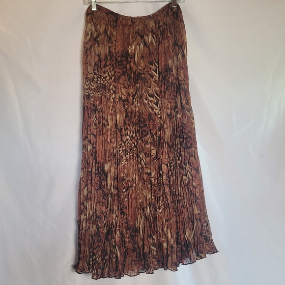 VTG 90'S Ruby Rd Brown Print Western Prairicore Boho Maxi Skirt Size 8 - Picture 5 of 8